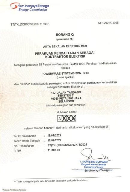 ST CLASS A ELECTRICAL CONTRACTOR