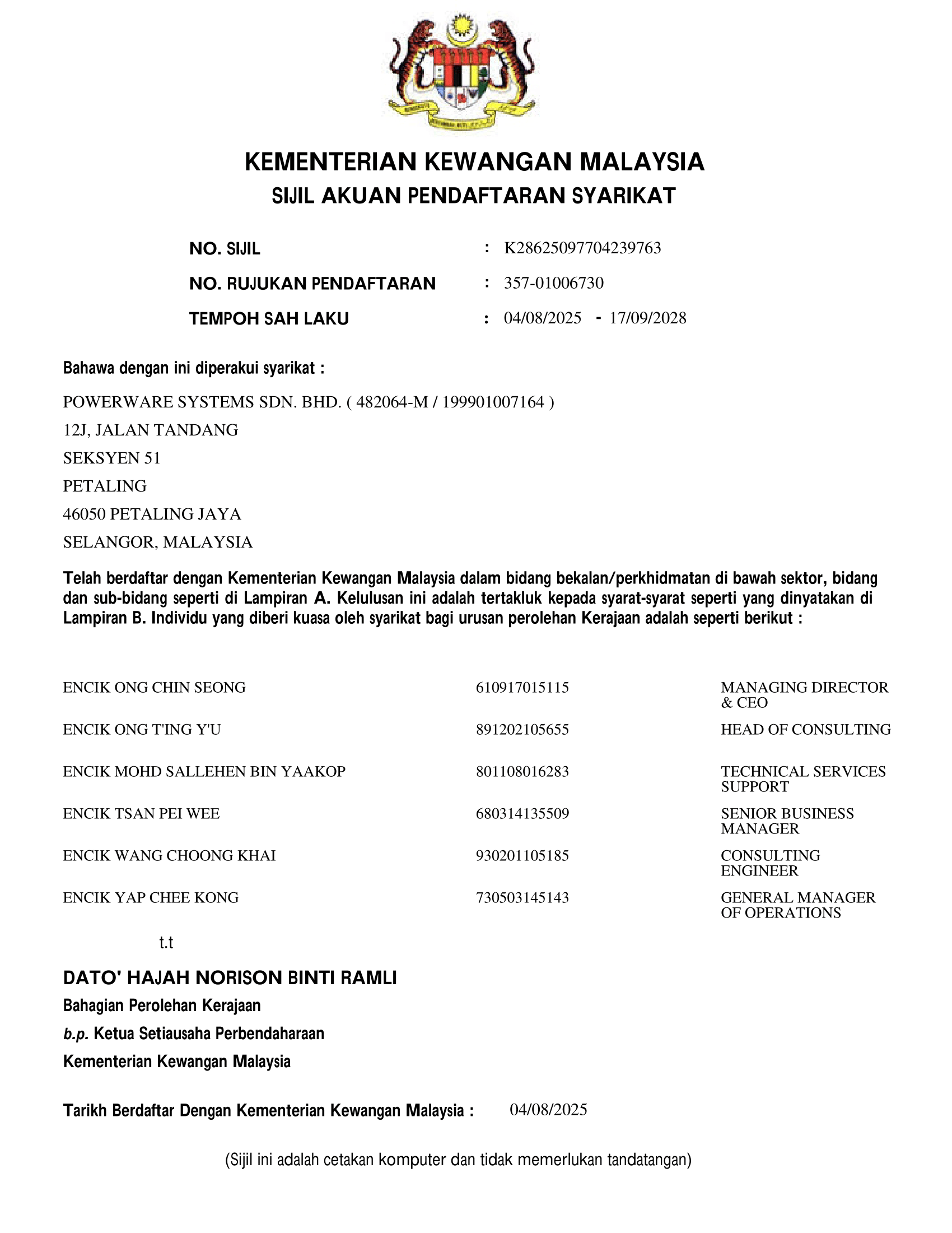 2. SIJIL MOF (POWERWARE SYSTEMS SDN. BHD.)-1